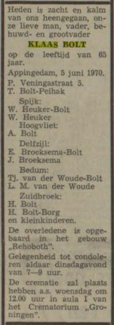 klaas bolt 1904 in 1970.